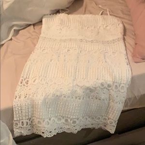 boohoo White Lace Mini Dress